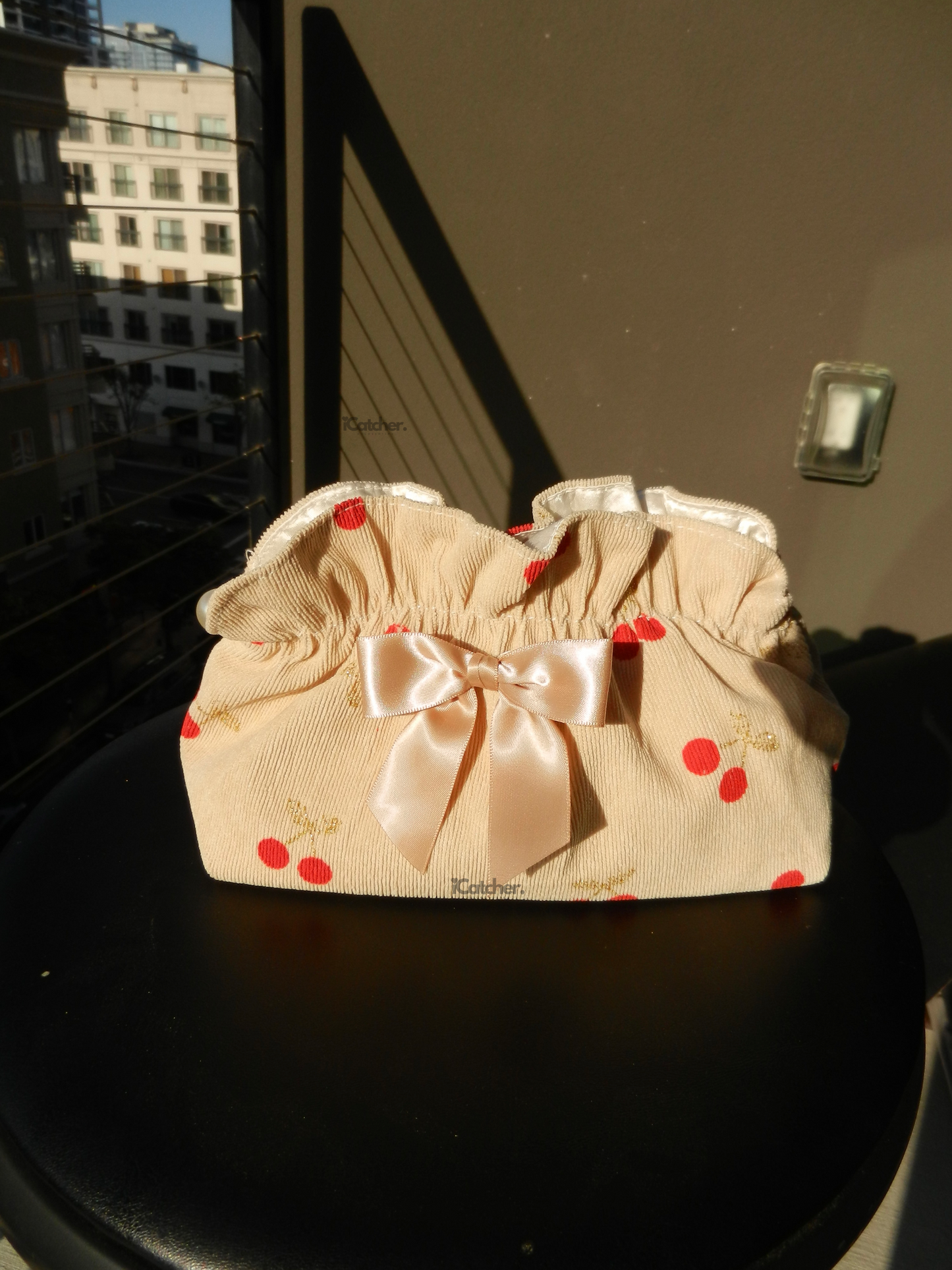 Cherry Ribbon Zip Pouch